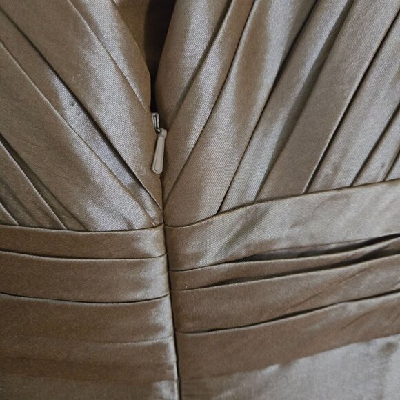 Bill Levkoff Deep Champagne Taffeta Old Hollywood Glam Gown Size 8 - Picture 5 of 8